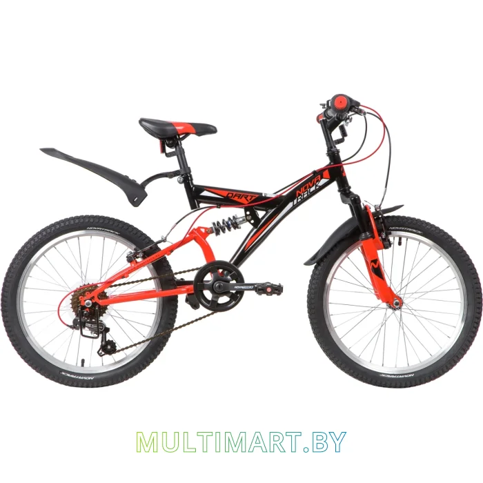 Детский велосипед Novatrack Dart 20SS6V.DART.BK20 (черный/красный, 2020)